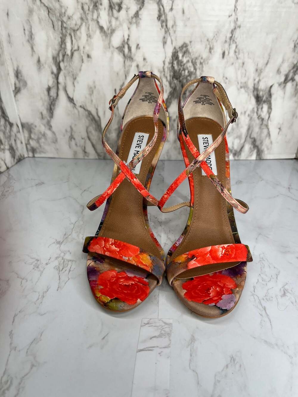 Steve Madden Floriaa Open Toe Floral Stiletto